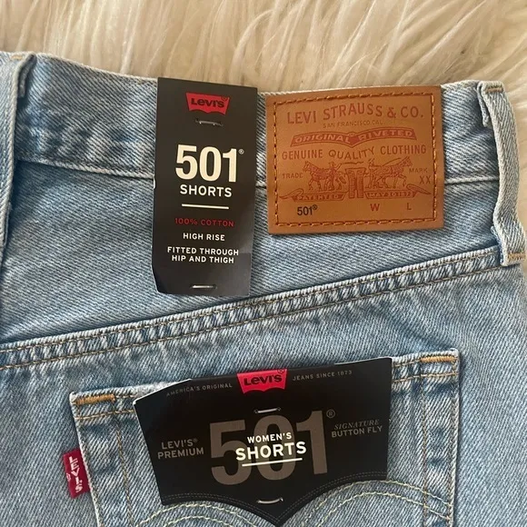 Levi’s 501 premium denim‎ distressed cotton shorts 29 NWT