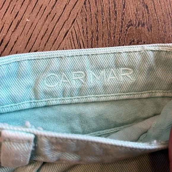 LF Carmar Distressed Denim Shorts Mint Green Size 25 EUC Women’s Denim Shorts