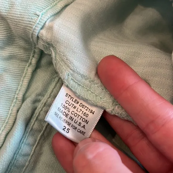 LF Carmar Distressed Denim Shorts Mint Green Size 25 EUC Women’s Denim Shorts