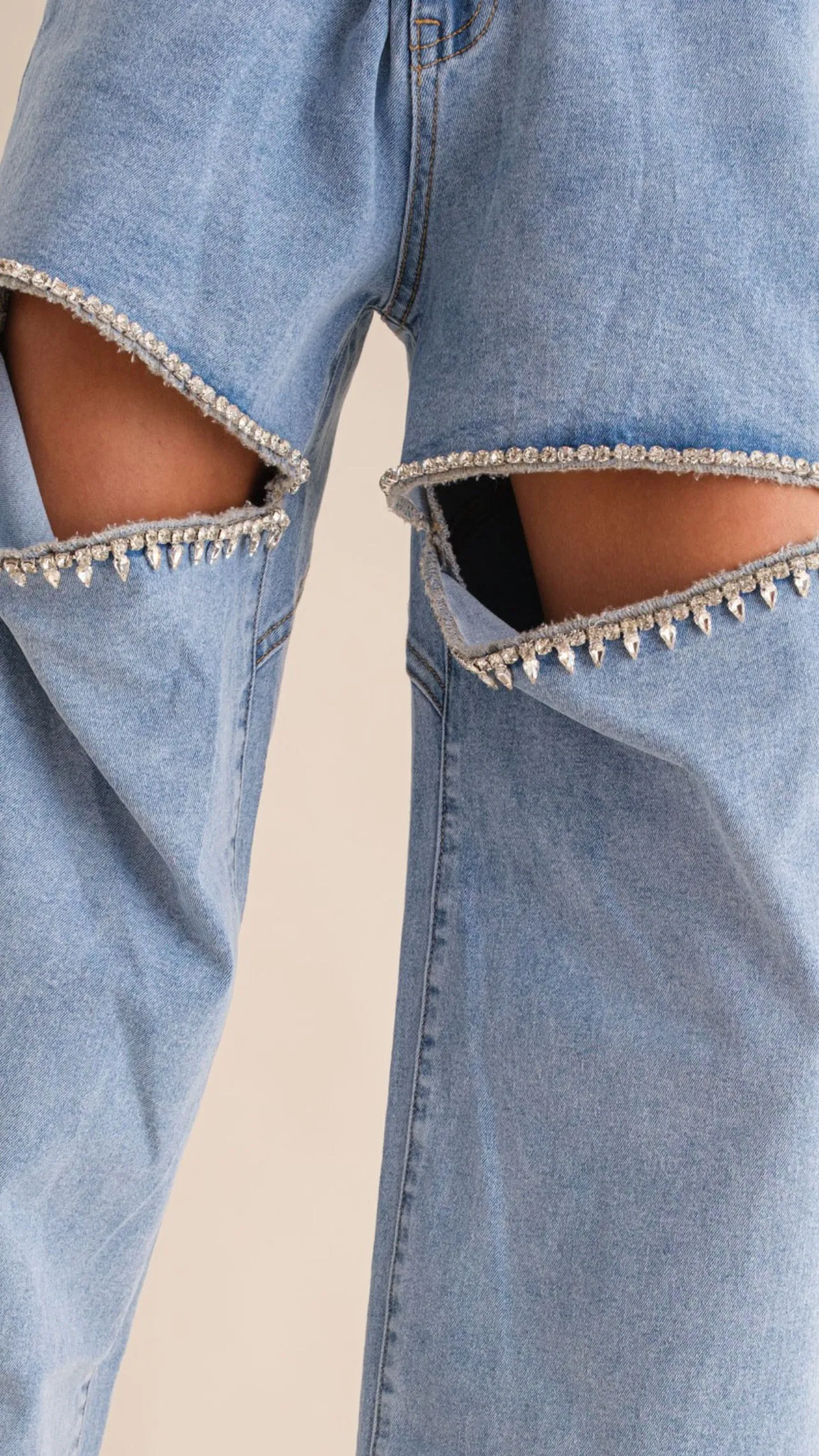 Light Blue Cut Out Jeans