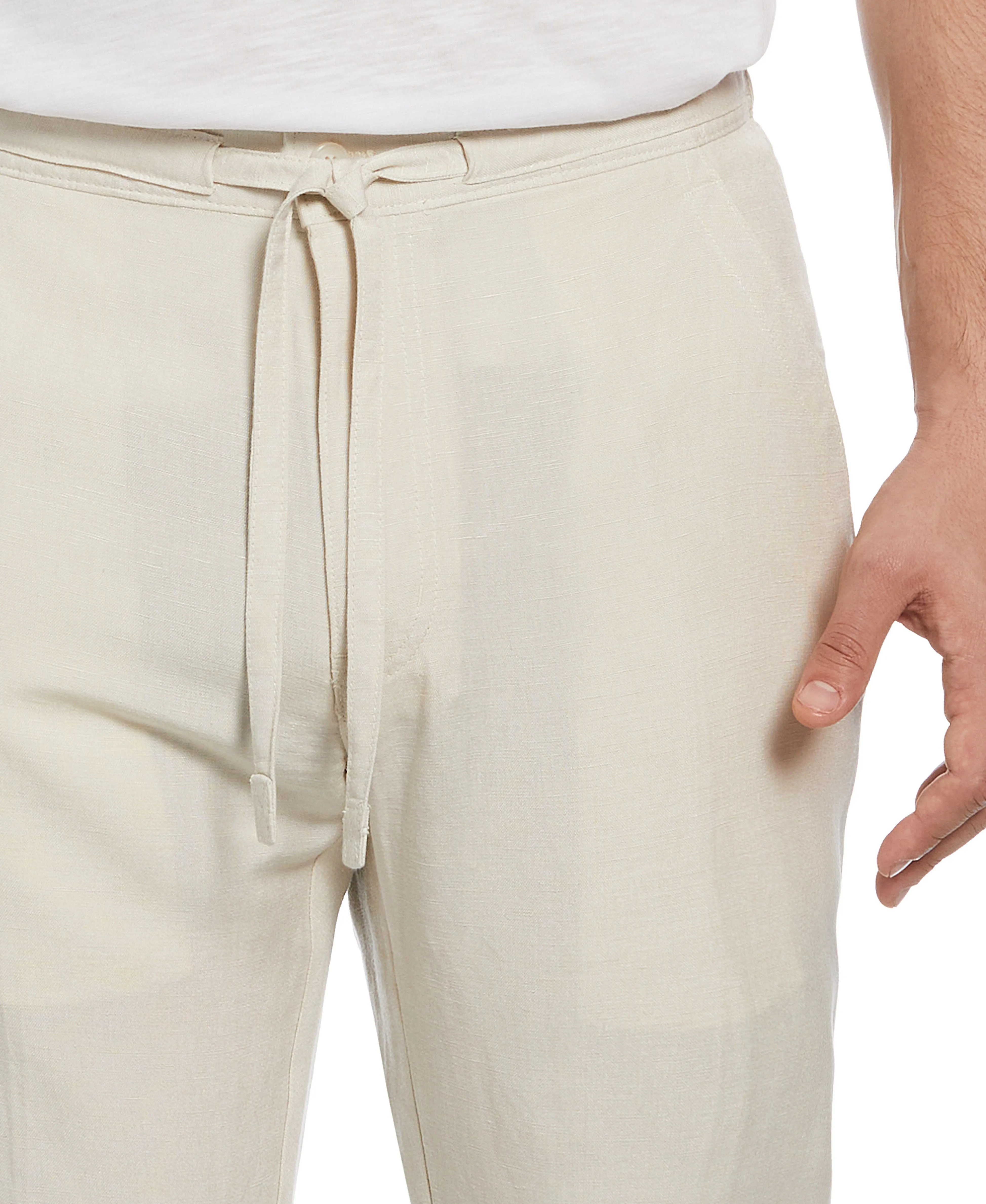 Linen-Blend Core Drawstring Pants