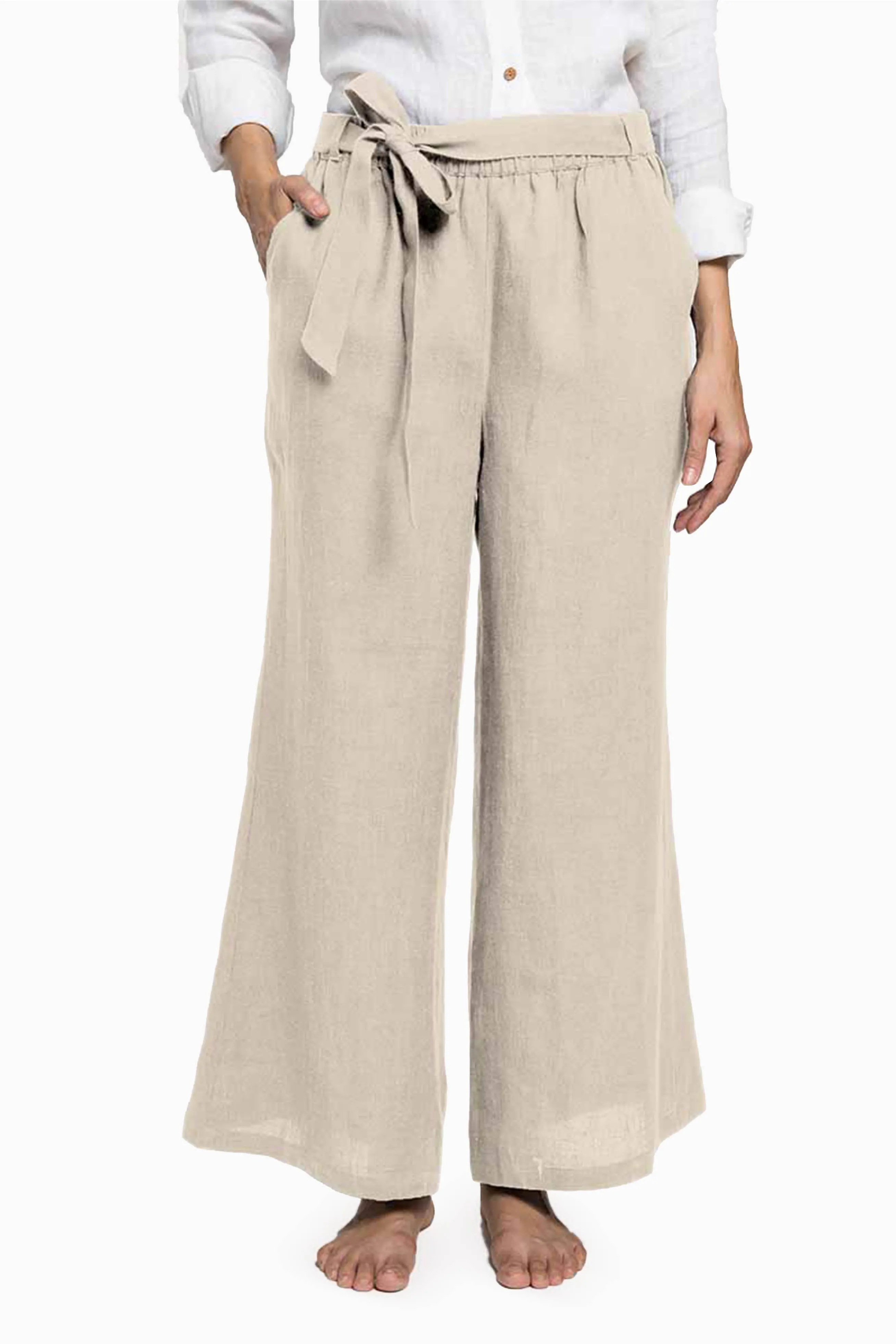 Linen Cecilia Pant-Misty Lilac