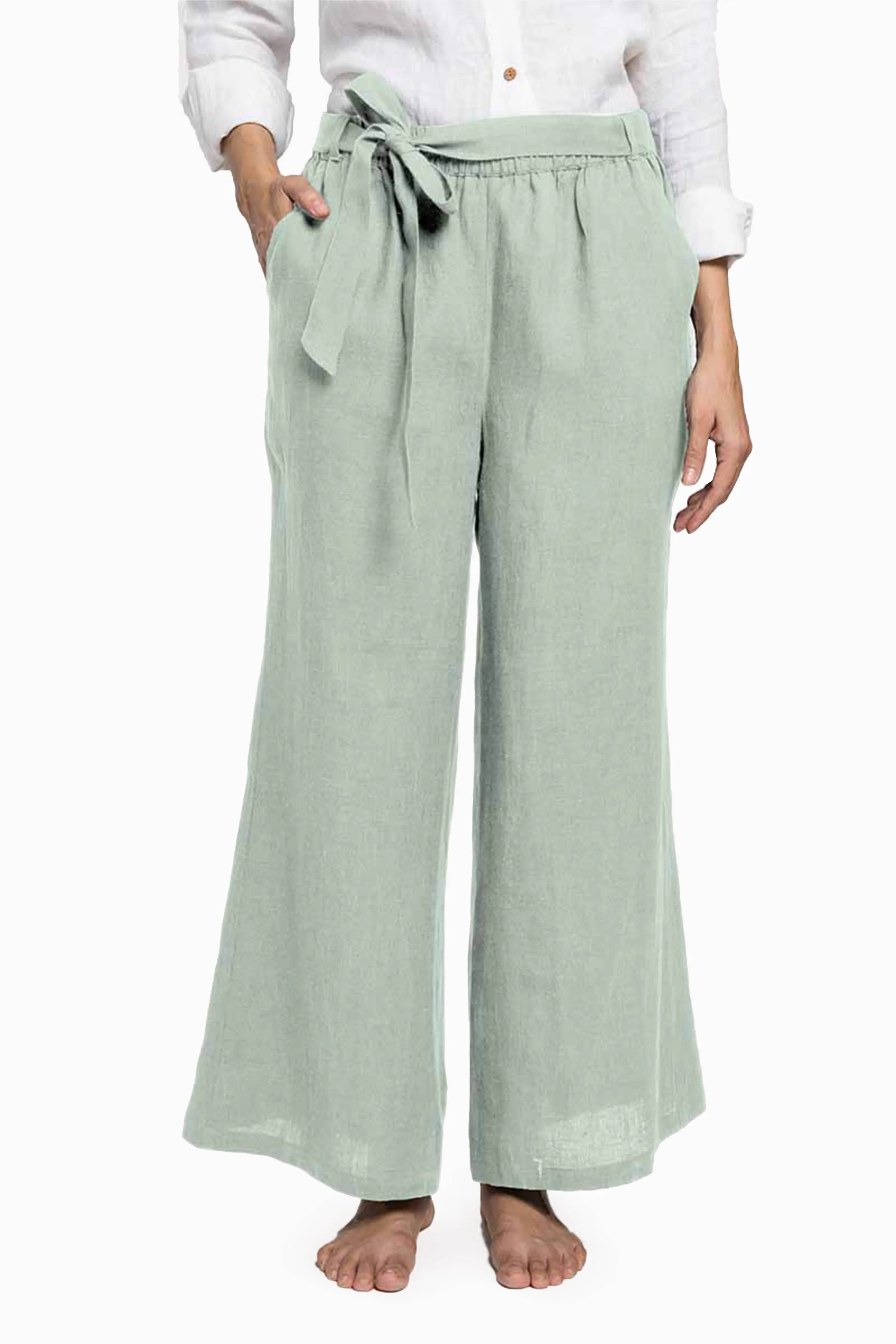 Linen Cecilia Pant-Misty Lilac