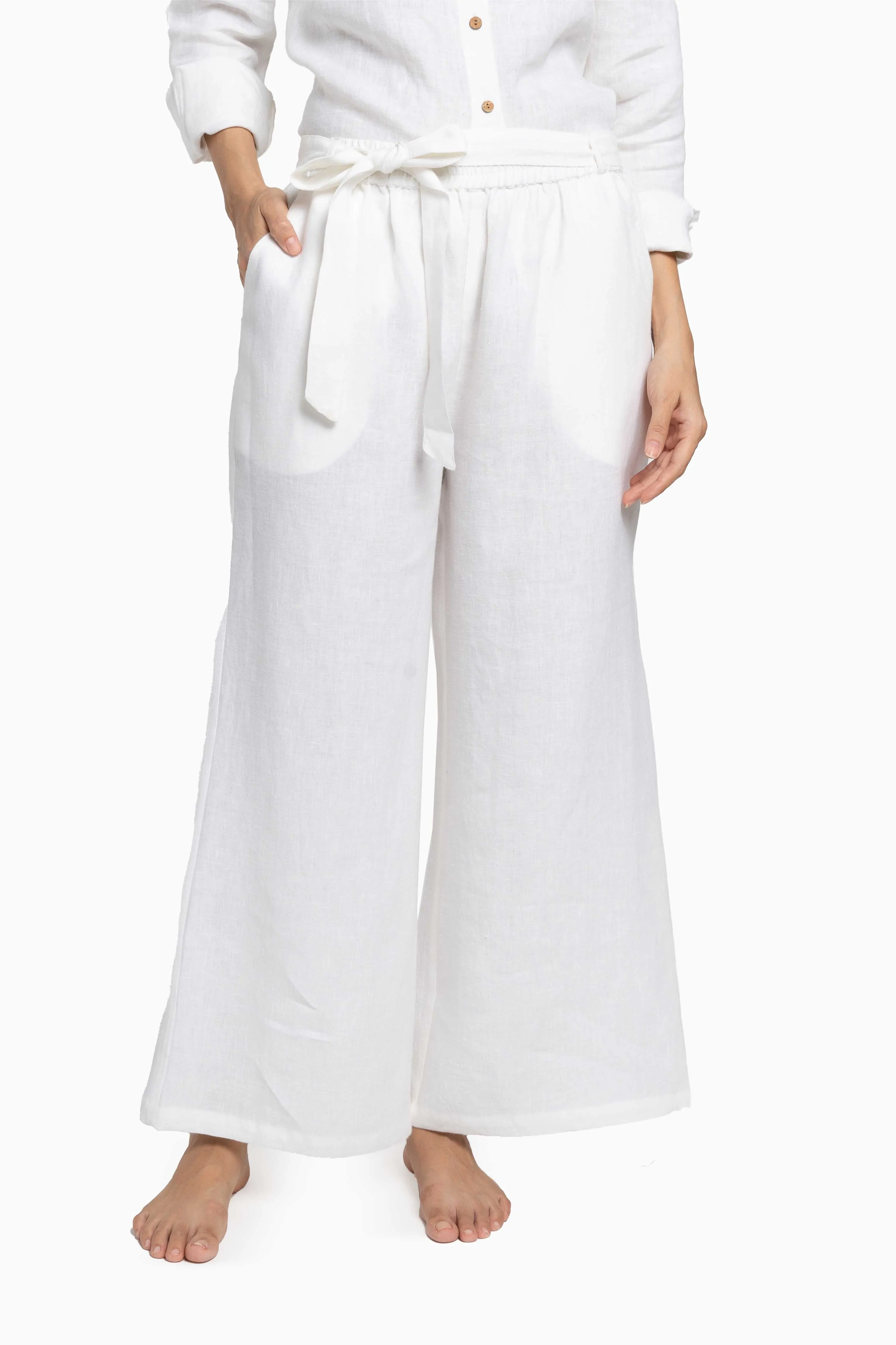 Linen Cecilia Pant-Misty Lilac