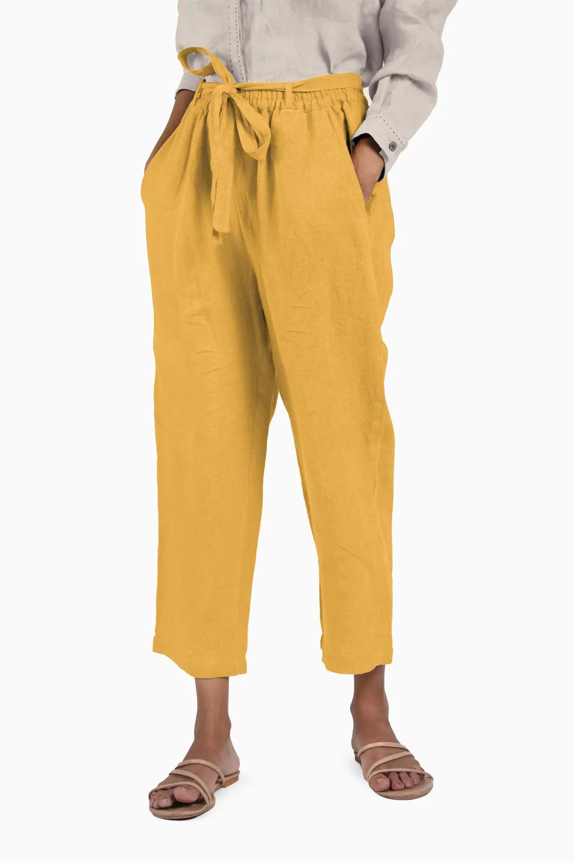 Linen Fleur Pant-Pacific Blue