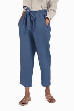 Linen Fleur Pant-Pacific Blue