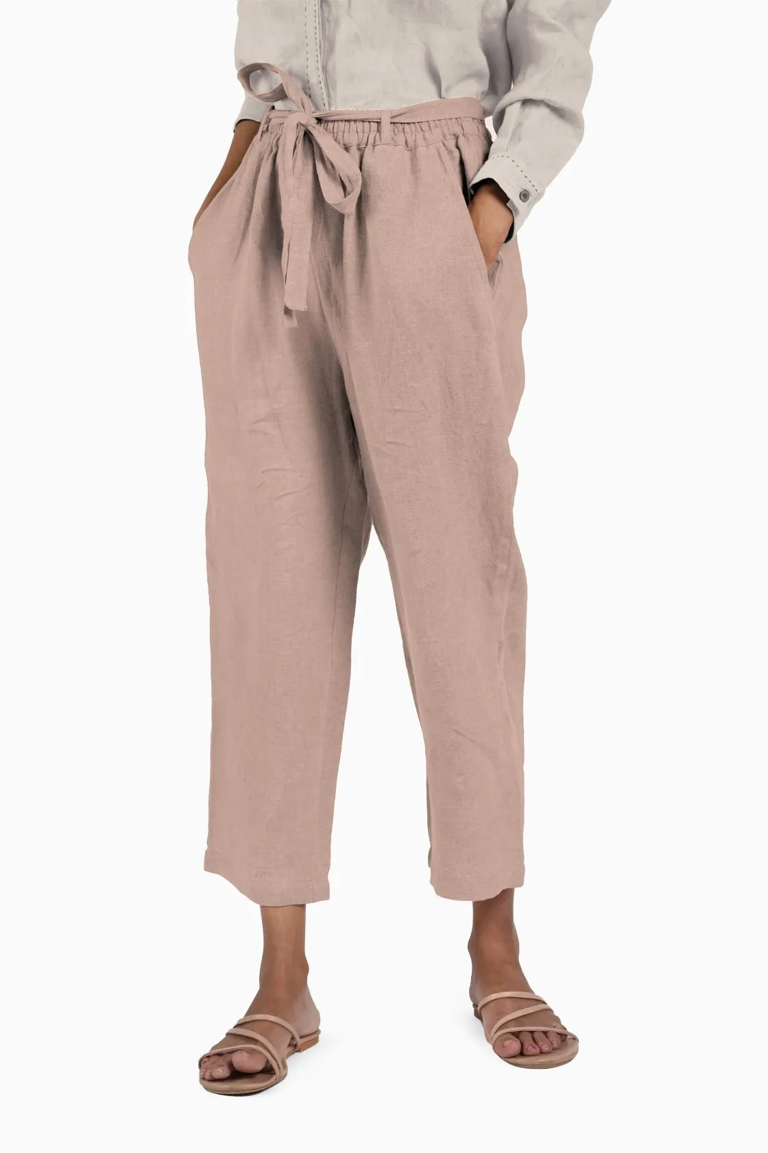Linen Fleur Pant-Pacific Blue