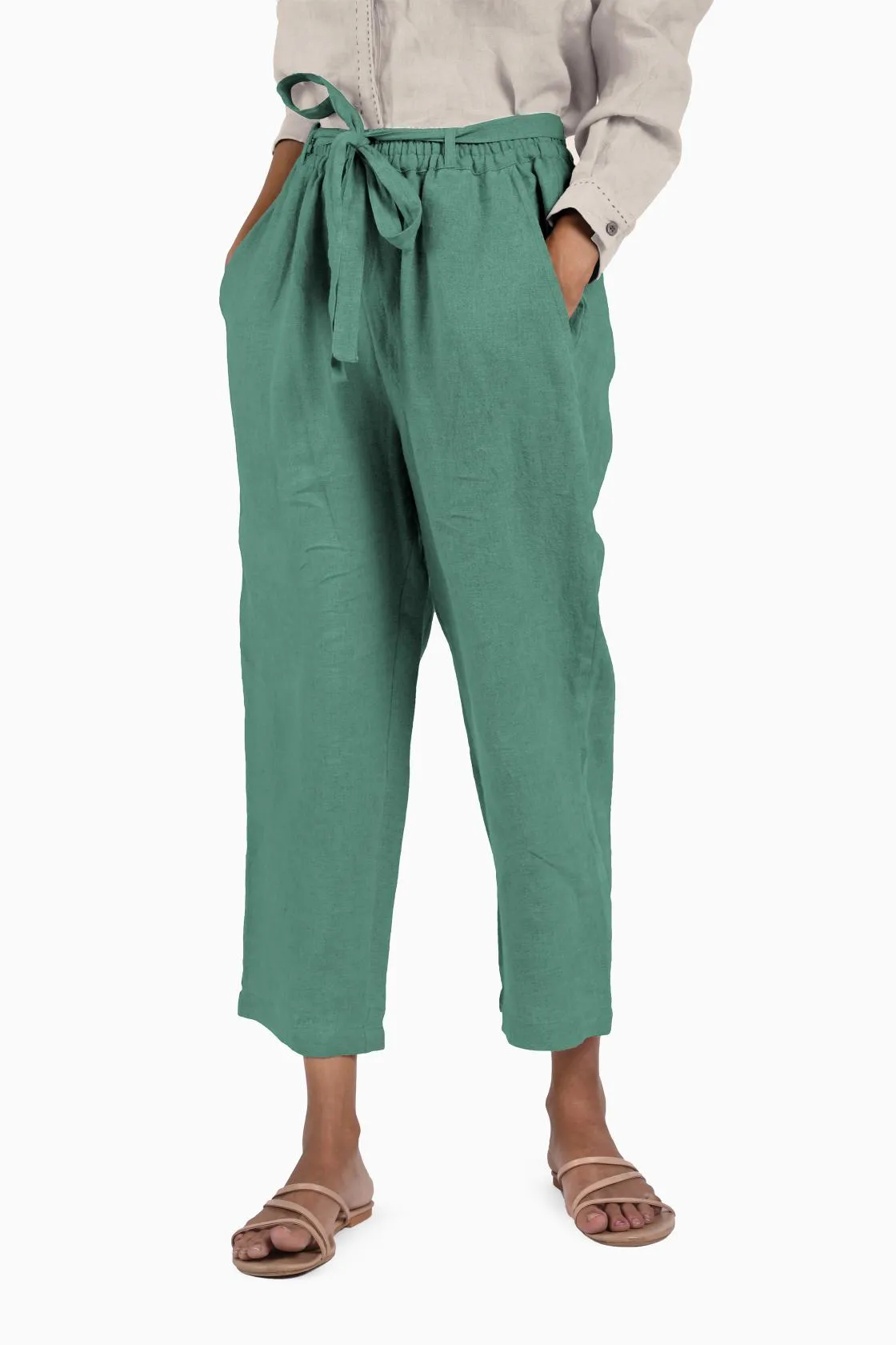 Linen Fleur Pant-Pacific Blue