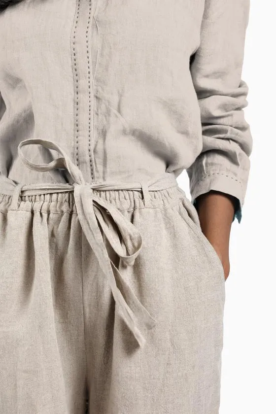 Linen Fleur Pant-Pacific Blue