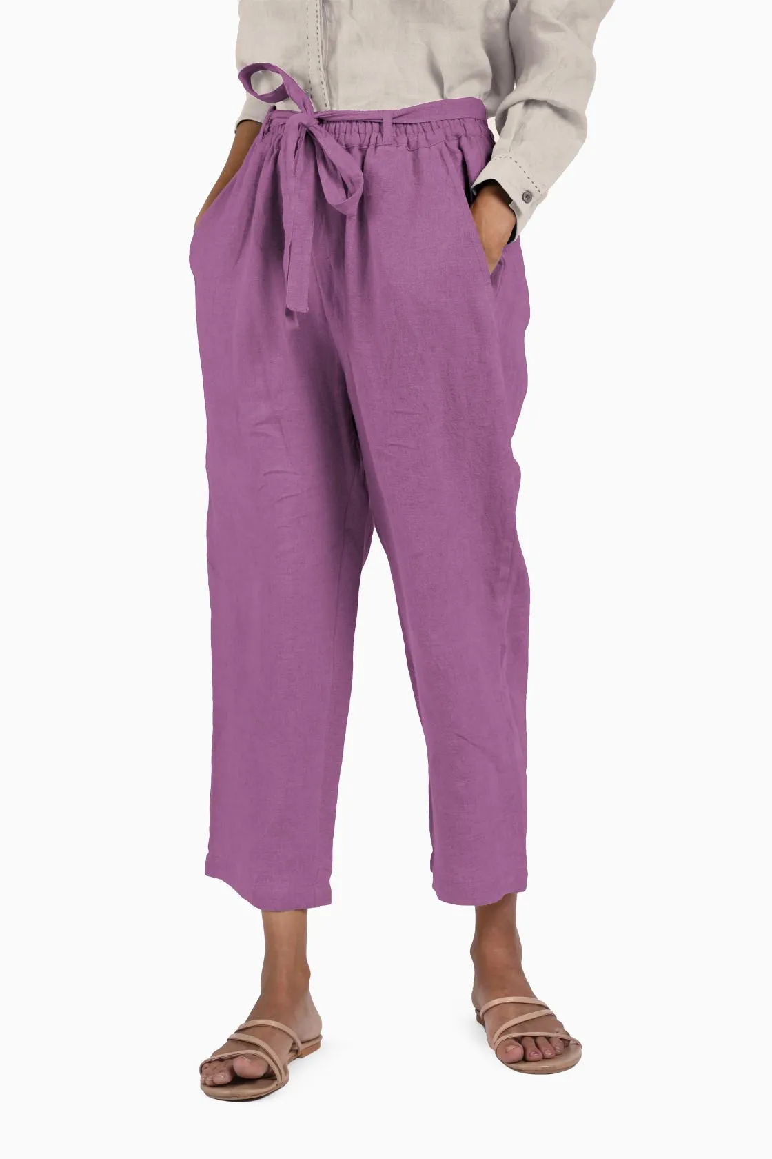 Linen Fleur Pant-Pacific Blue