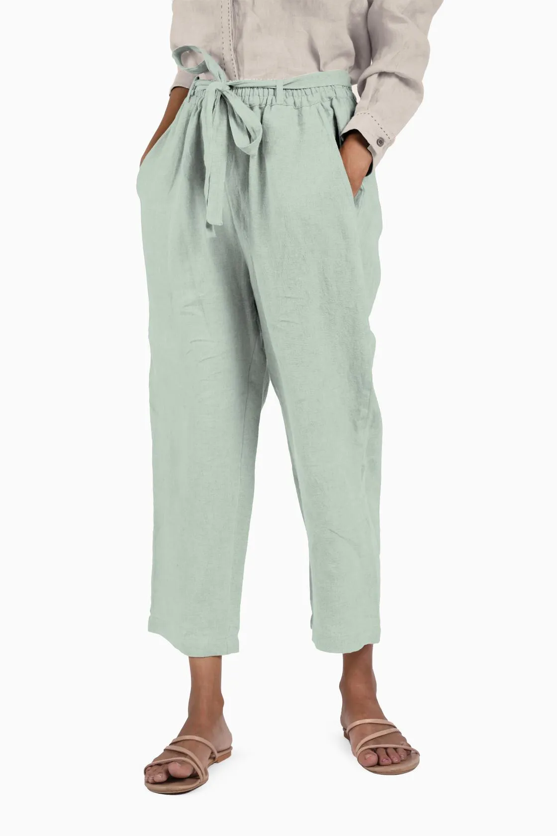 Linen Fleur Pant-Pacific Blue