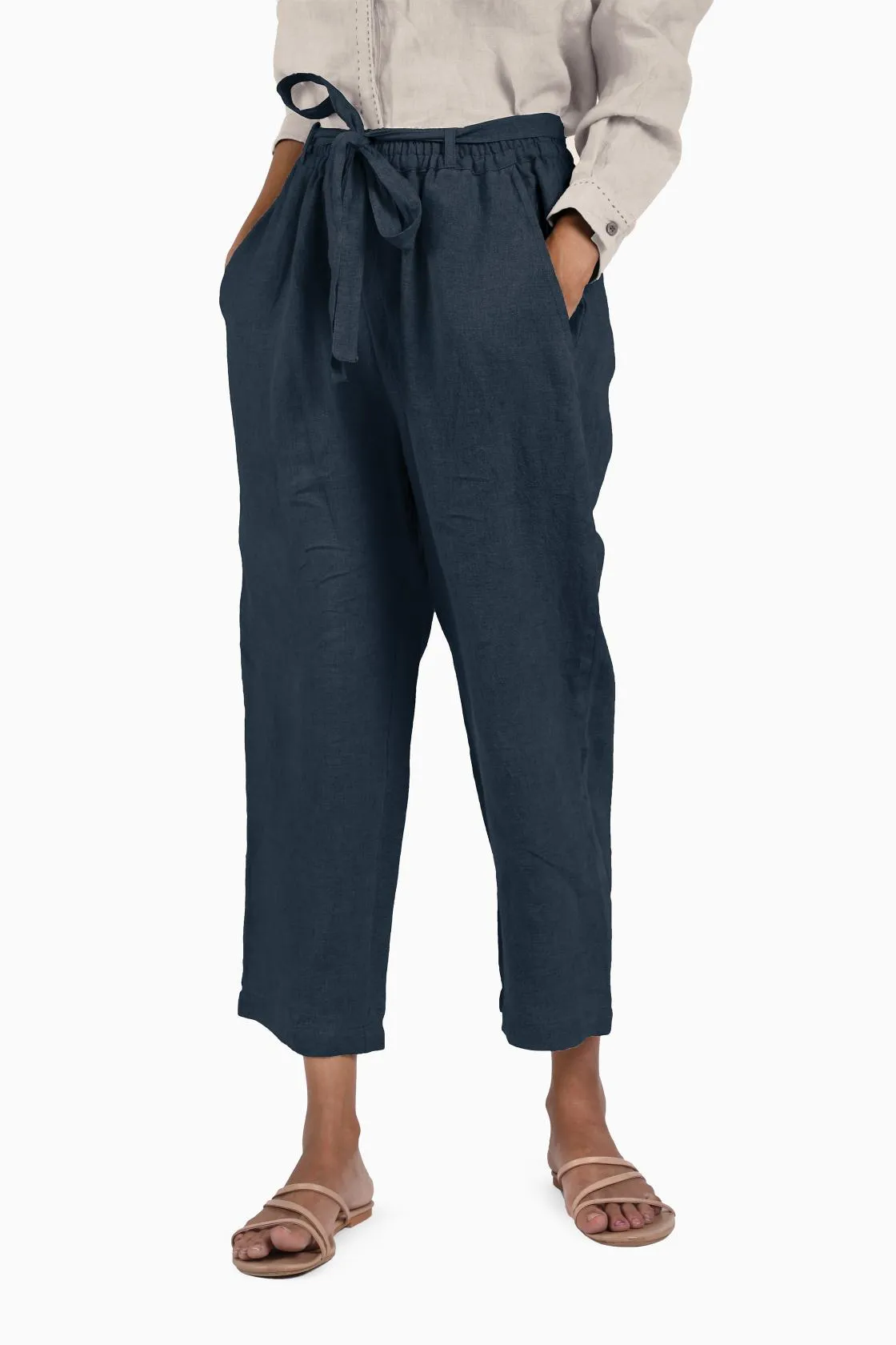 Linen Fleur Pant-Pacific Blue