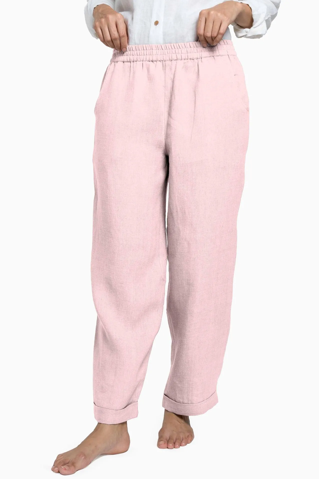 Linen Jude Pant-Midnight Green