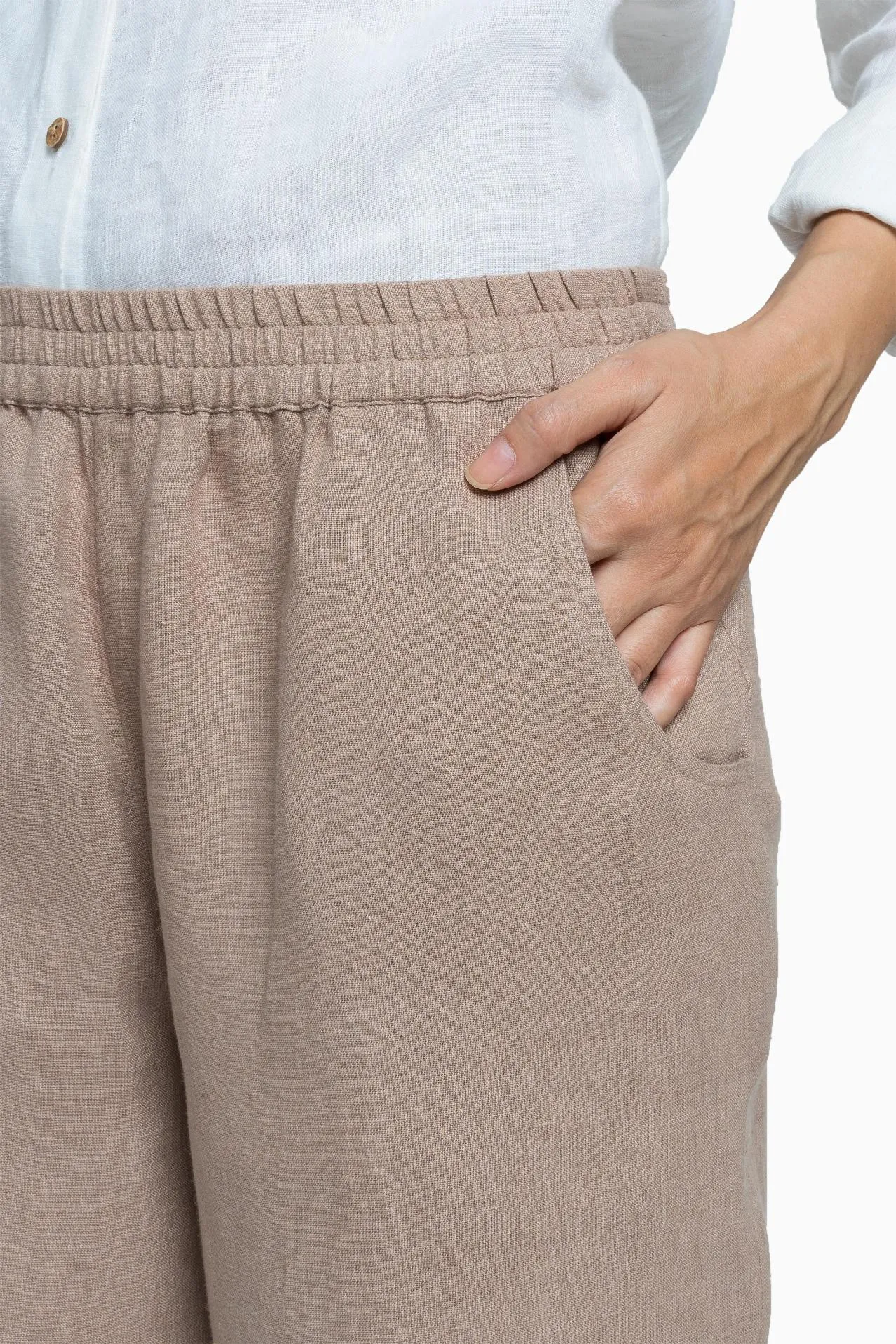 Linen Jude Pant-Midnight Green