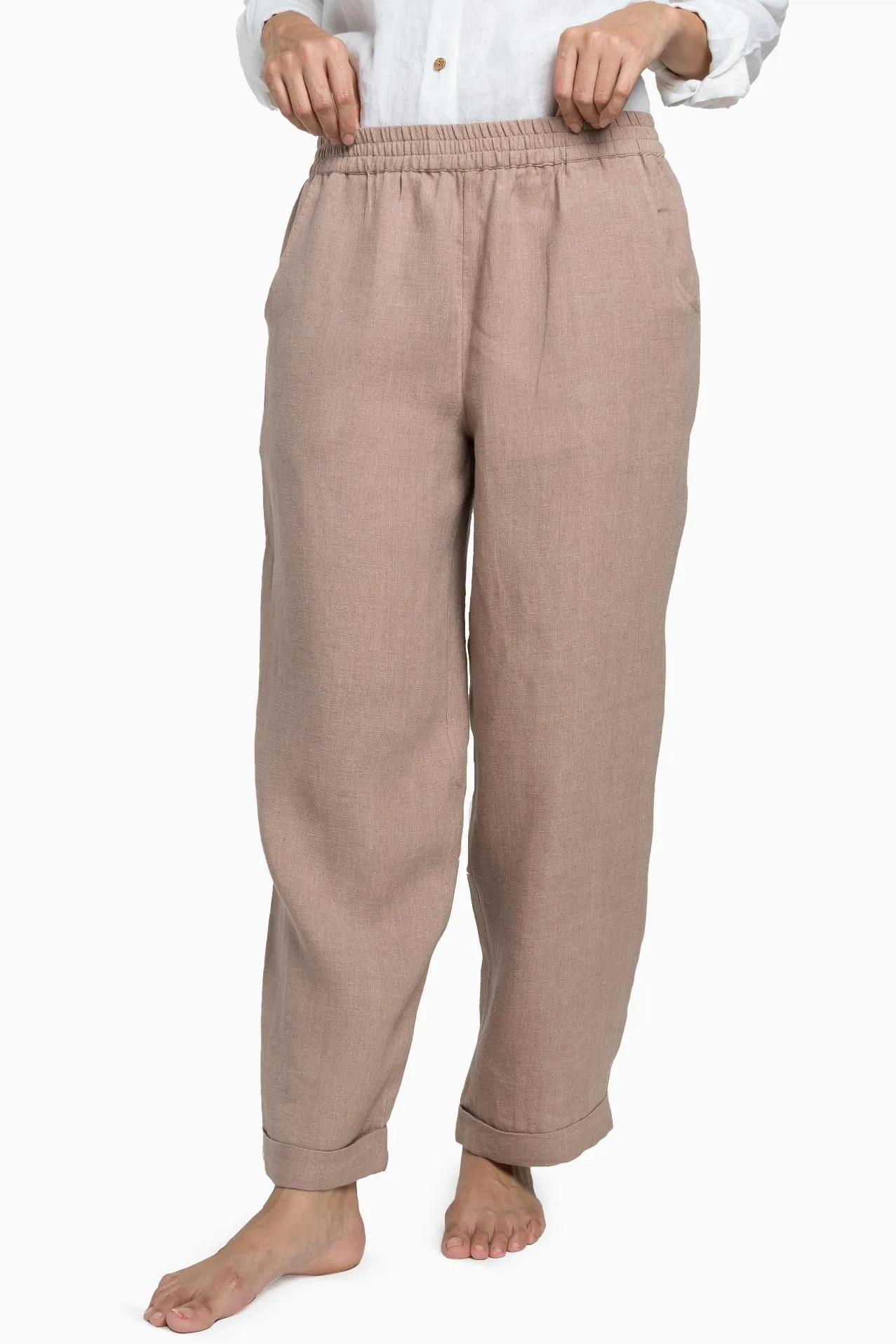 Linen Jude Pant-Midnight Green