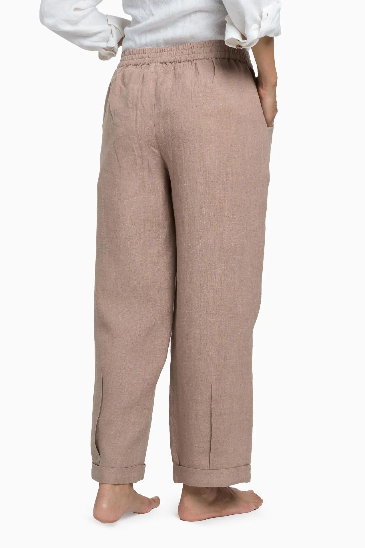 Linen Jude Pant-Midnight Green