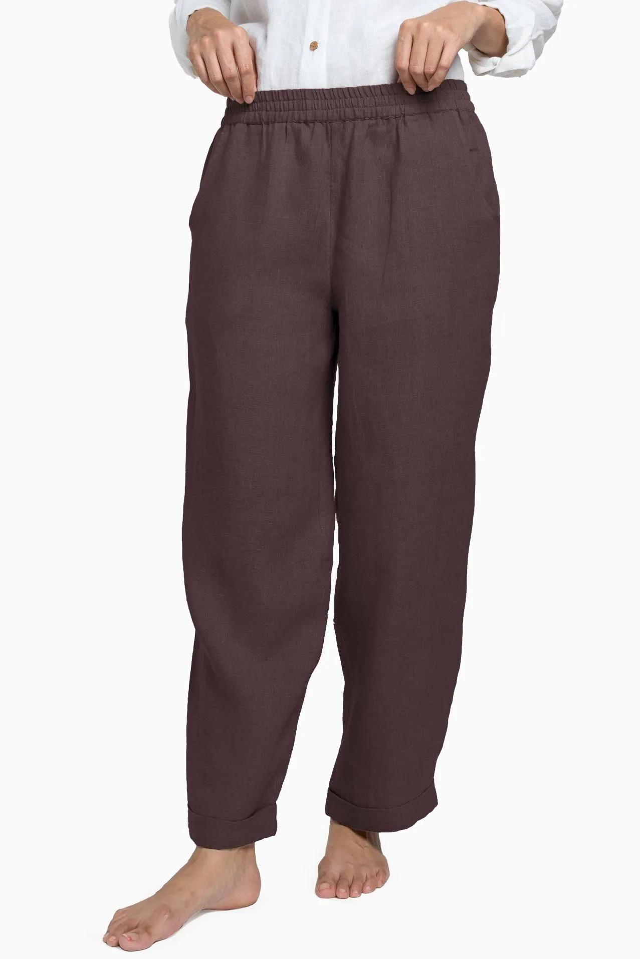 Linen Jude Pant-Midnight Green