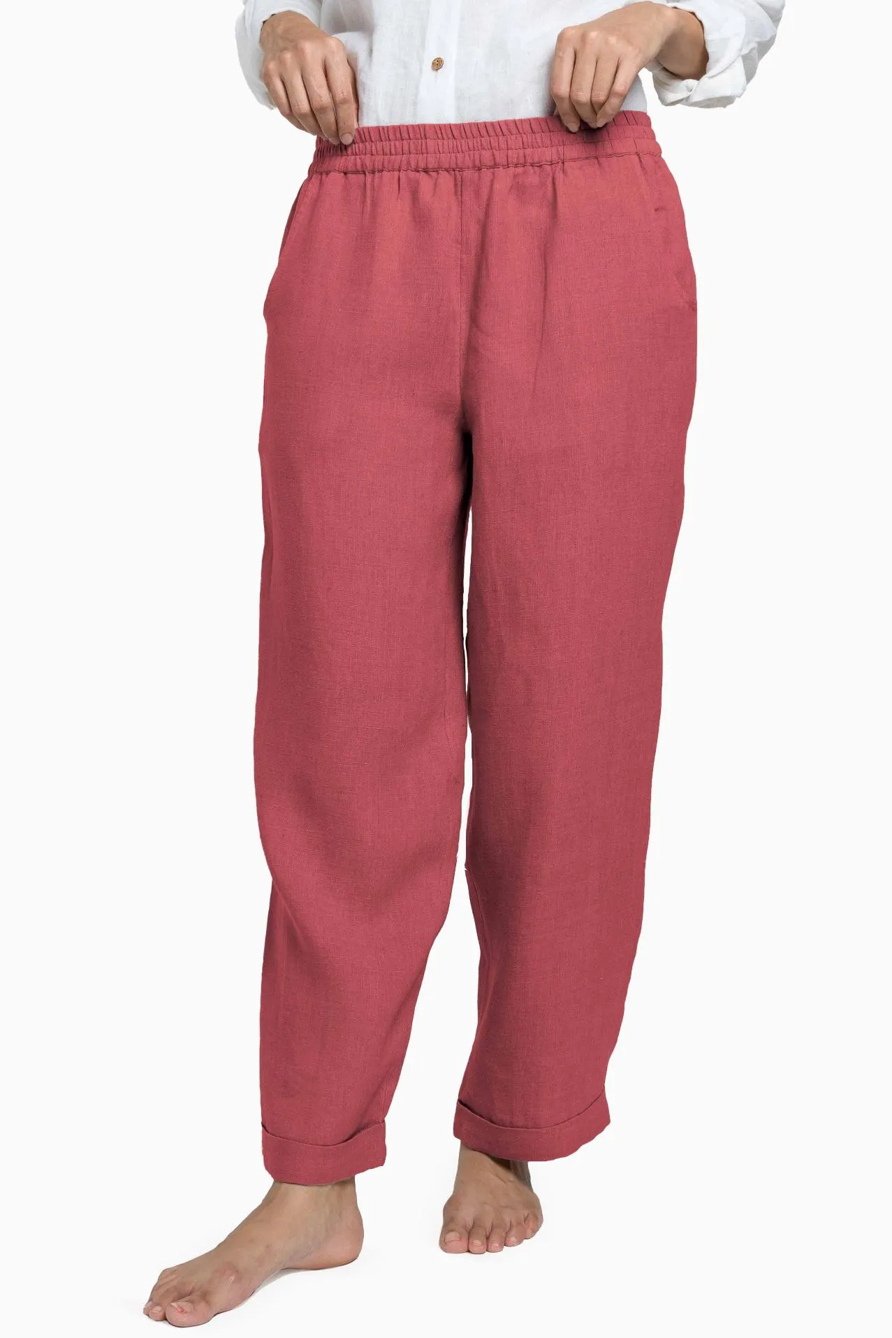 Linen Jude Pant-Midnight Green
