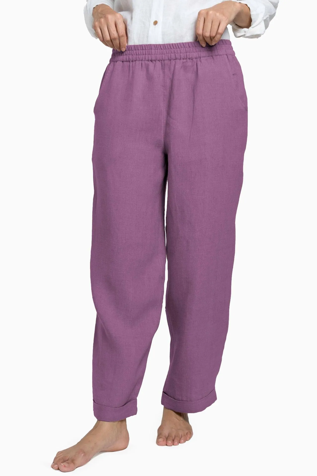 Linen Jude Pant-Midnight Green