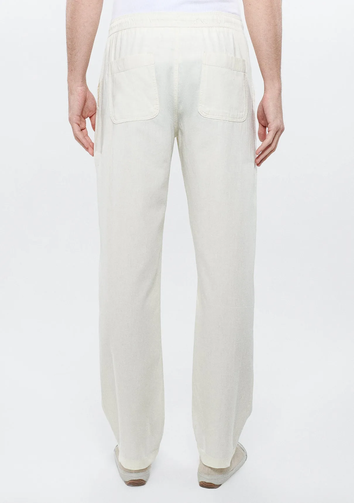 Linen Mix White Pants
