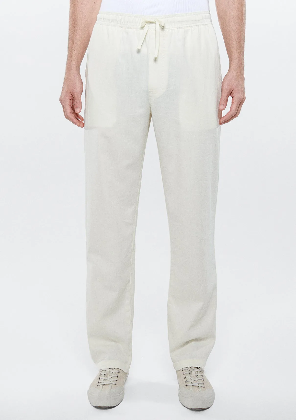 Linen Mix White Pants