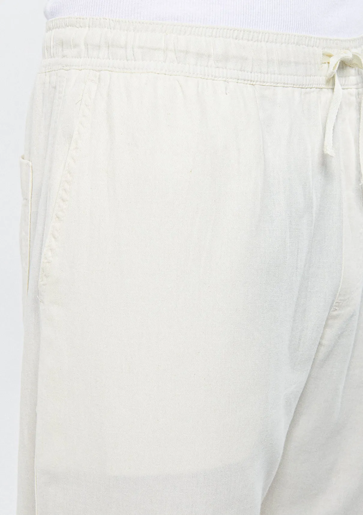 Linen Mix White Pants