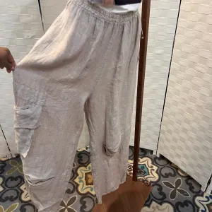 Linen Patch Pocket Pants