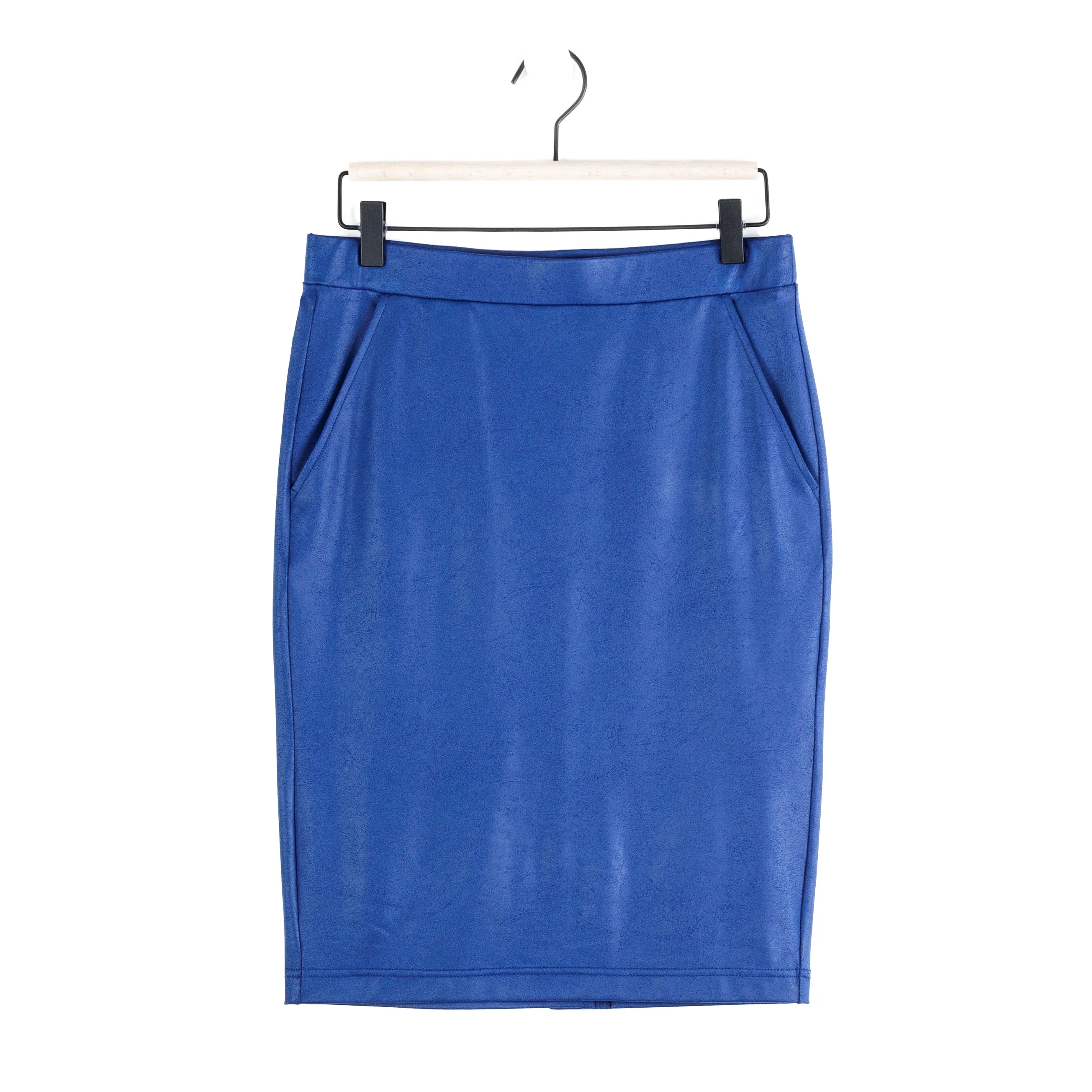 Liquid Leather™ Back Slit Pencil Skirt - Cobalt - Final Sale!