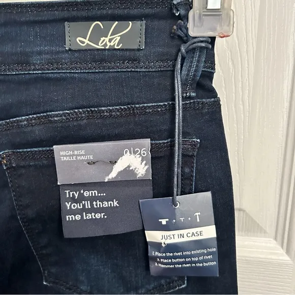 Lola Jeans Kate DB High Rise Straight Jeans 26 NWT