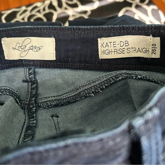 Lola Jeans Kate DB High Rise Straight Jeans 26 NWT