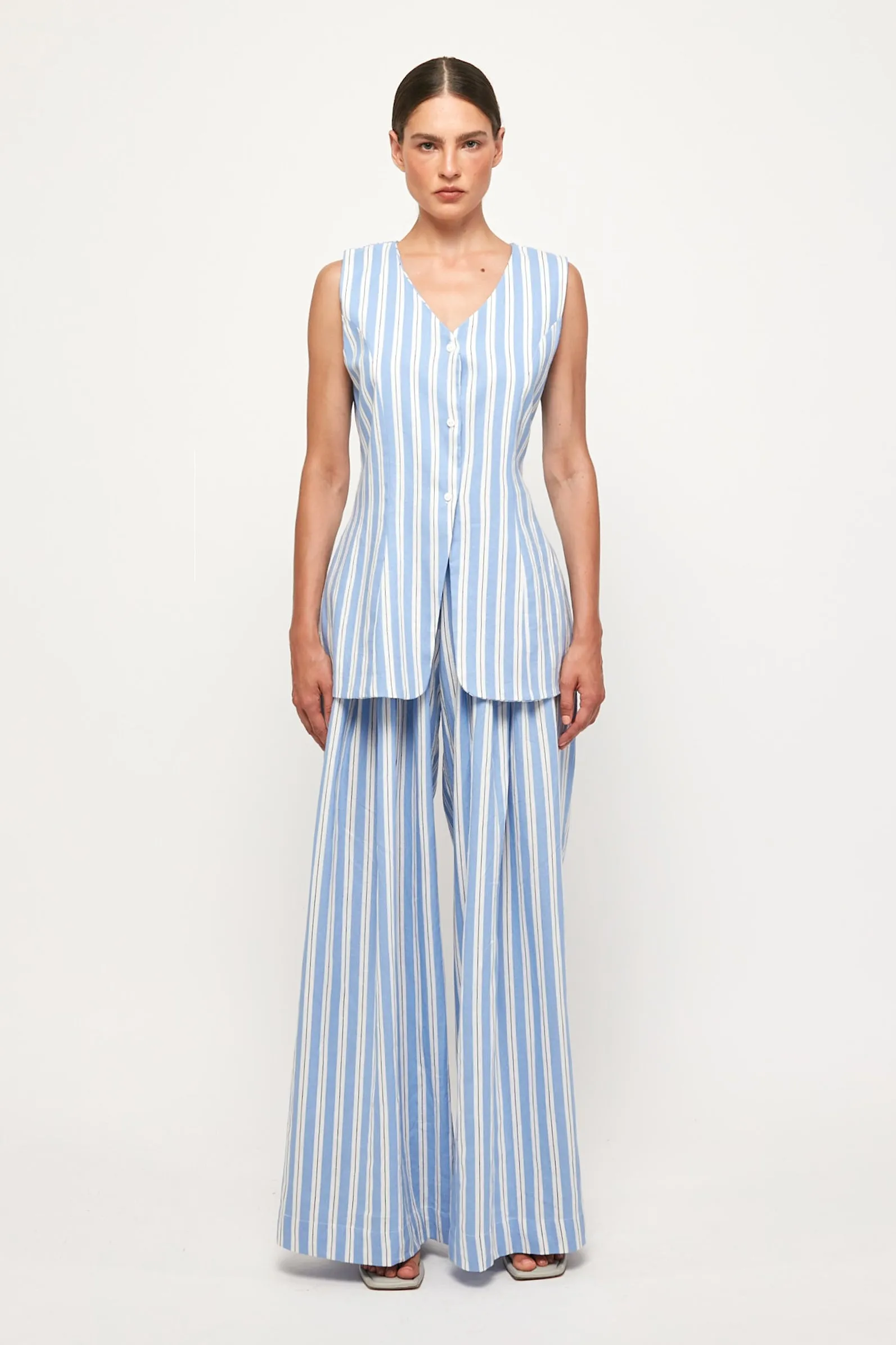 Long Vest | Draping Pant