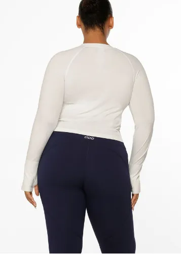 Lorna Jane Energised Seamless Long Sleeve Top - Porcelain