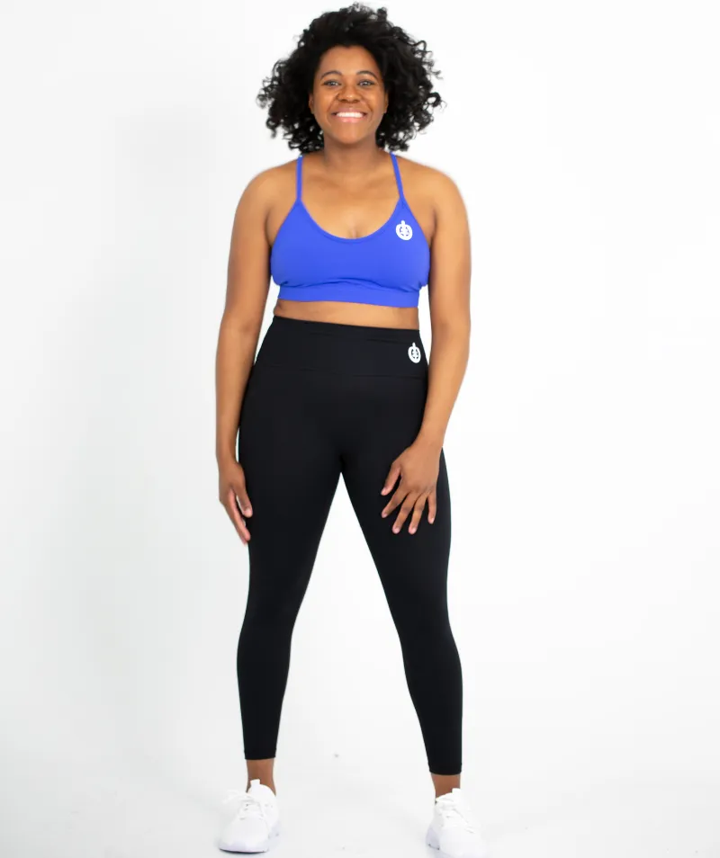 Low Impact V-Neck Sports Bra | Blue