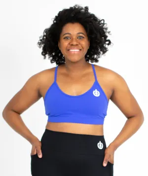 Low Impact V-Neck Sports Bra | Blue