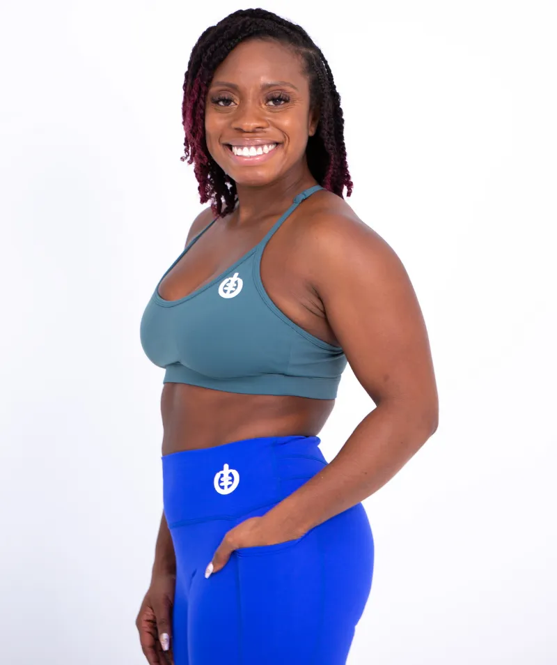 Low Impact V-Neck Sports Bra | Jade