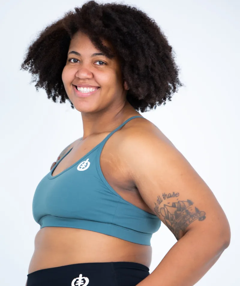 Low Impact V-Neck Sports Bra | Jade