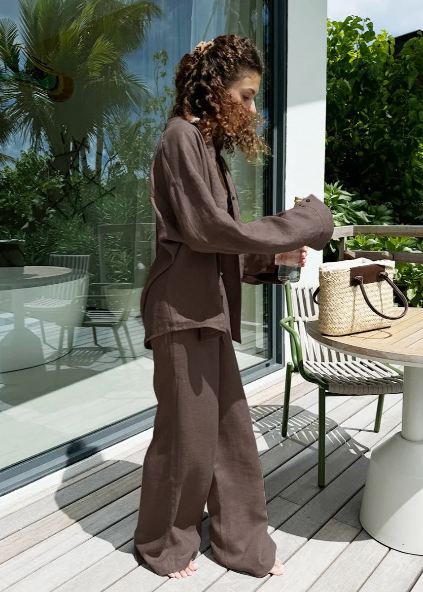 Luna – Breezy Cotton Shirt & Lounge Pants Set
