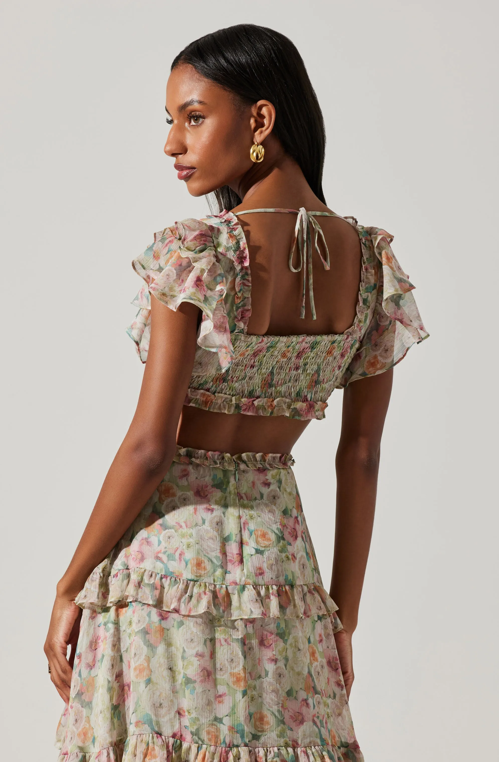 Mable Floral Tiered Ruffle Maxi Dress