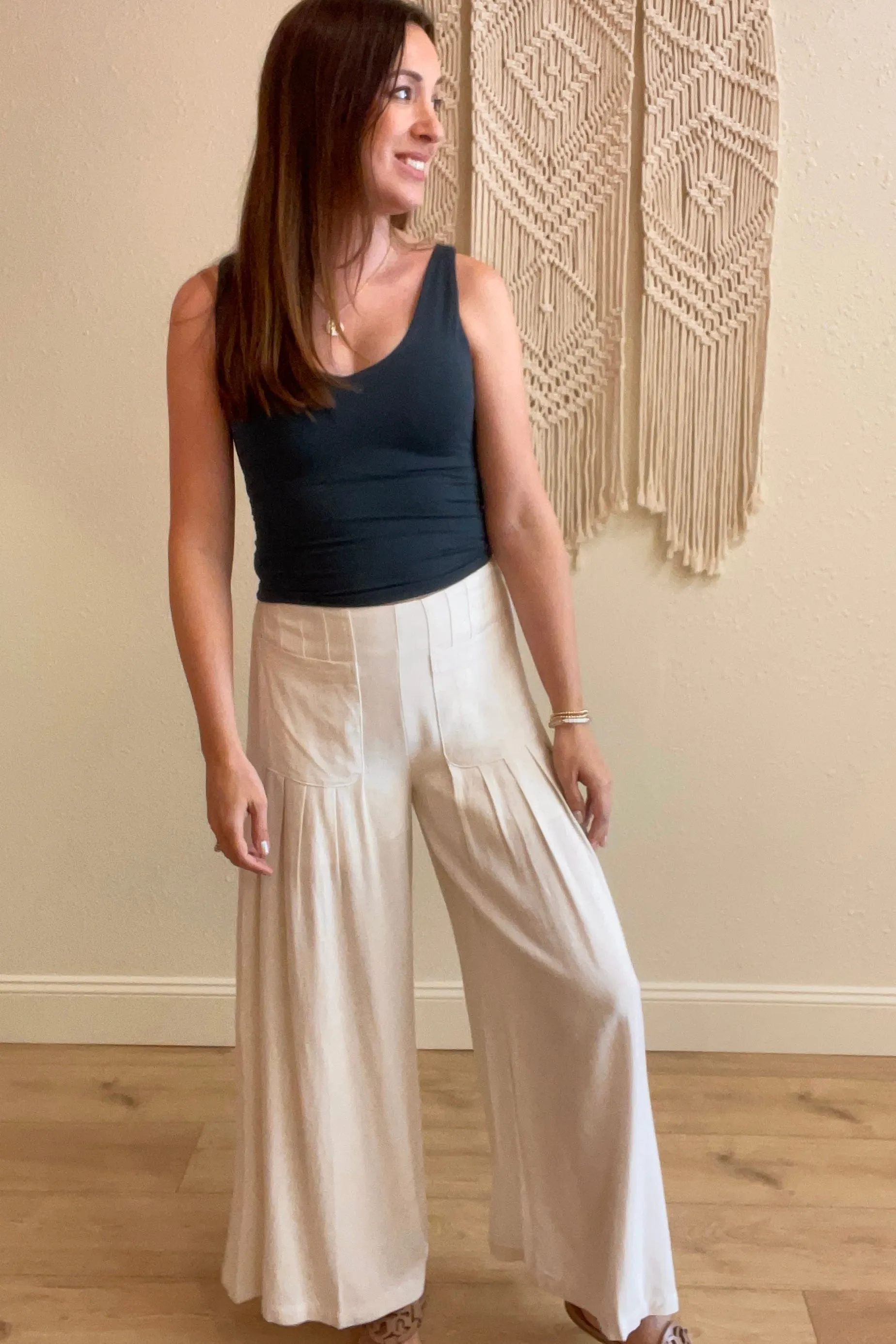 Maci Wide Leg Linen Pants