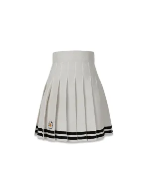 MACKY Golf: Knit Line Pleats Skirt - Ivory