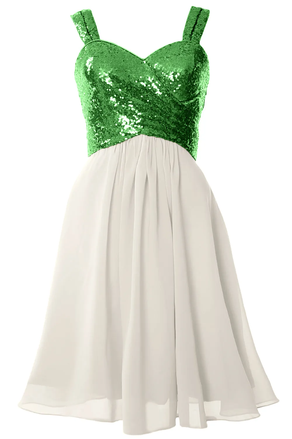 MACloth Gorgeous Sequin Short Bridesmaid Dress Cowl Back Cocktail Formal Gown