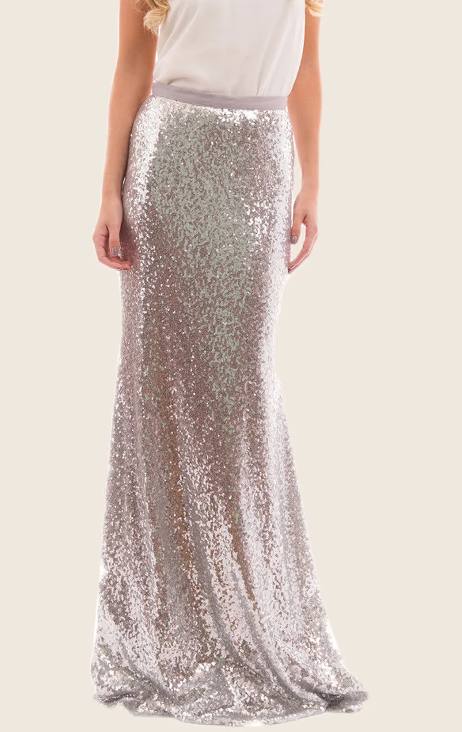 MACloth Sheath Maxi Sequin Skirt