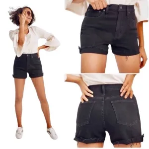Madewell New! High Rise Denim Cut Off Shorts Distress Lunar Wash Fray Hem