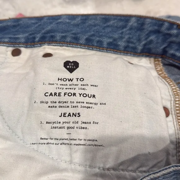Madewell Relaxed Denim Shorts in Homecrest Wash Ripped Edition size 32