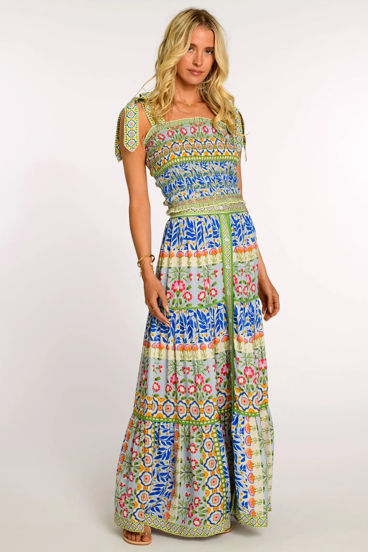 Mae Skirt in Spring Mixed Stripe by Elizabeth James