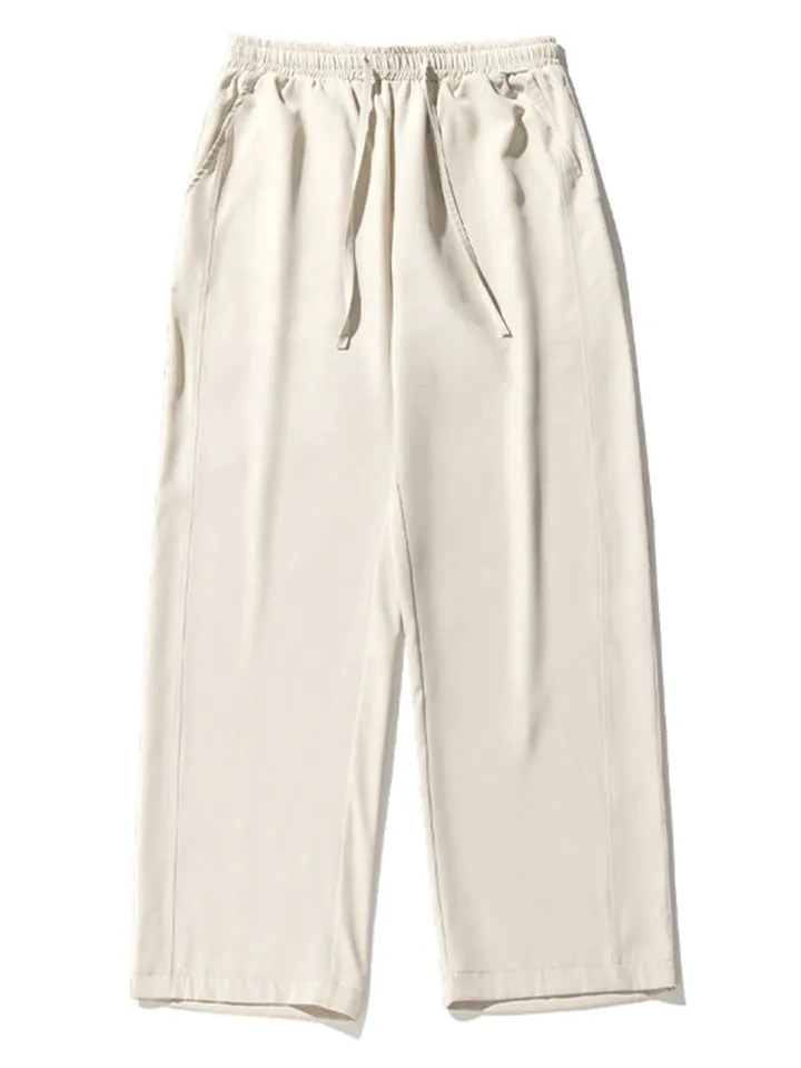 Male Summer Lightweight Basic Solid Color Casual Pants