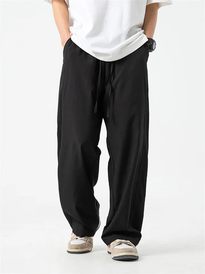 Male Summer Lightweight Basic Solid Color Casual Pants