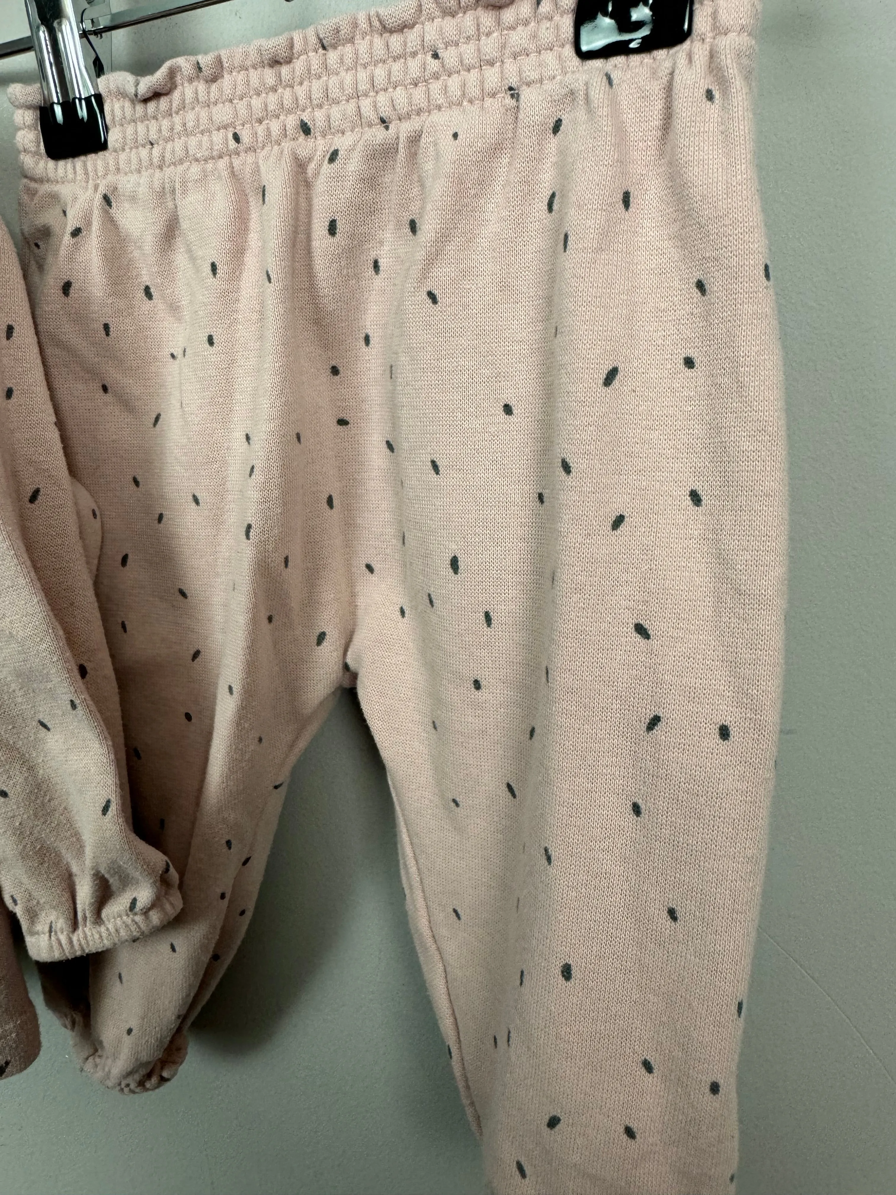 M&S pink spot coord set 3-6m