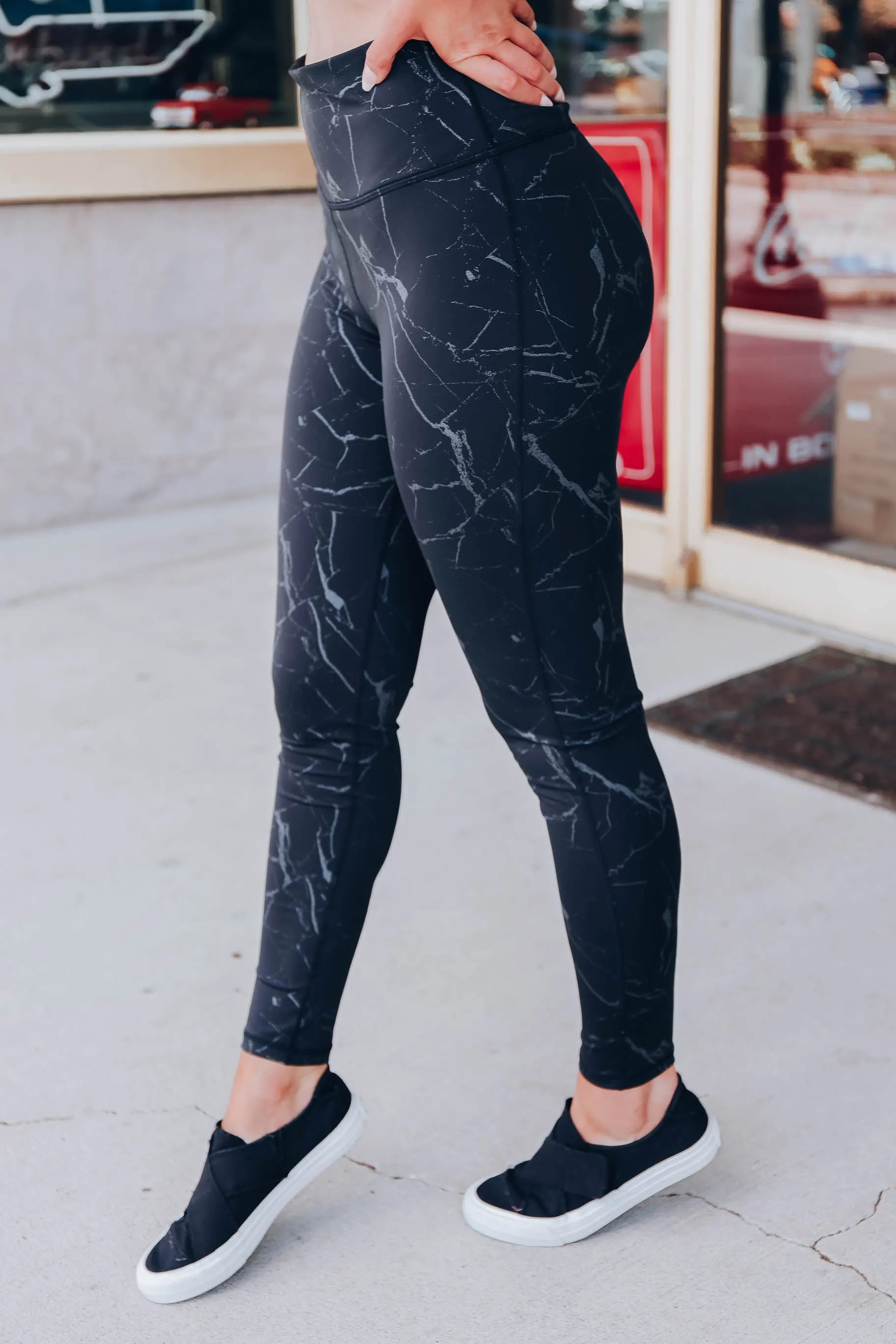 Marble Foil Print Leggings