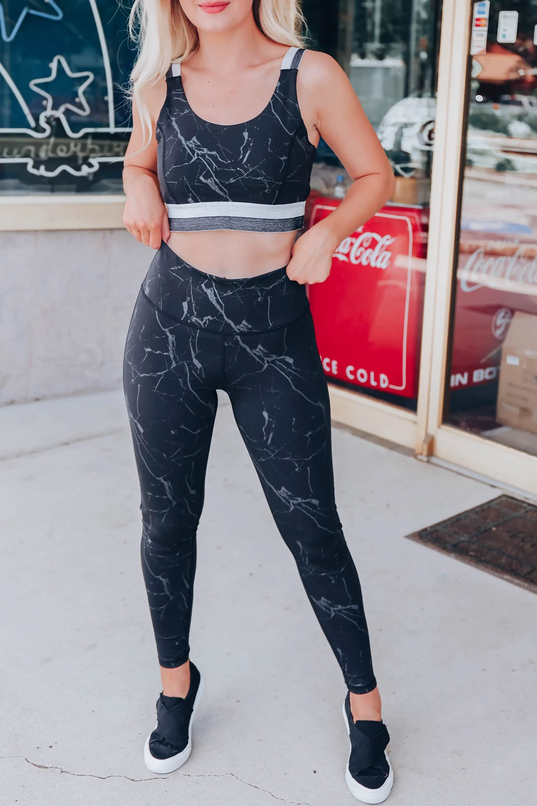 Marble Foil Print Leggings